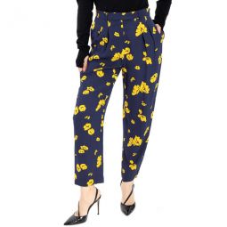 Blue Flower Printed Pants, Brand Size 38 (US Size 6)