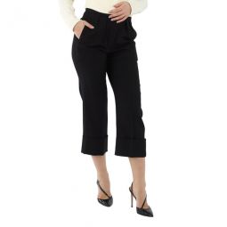 Ladies Wool Silk Cropped Tailored Trousers, Brand Size 4 (US Size 2)