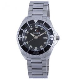 Sea Knight Black Dial Mens Stainless Steel Watch