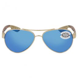 LORETO Blue Mirror Polarized Glass Ladies Sunglasses LR 64 OBMGLP 56