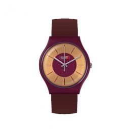 Trinity Gold Dial Maroon Leatherette Watch