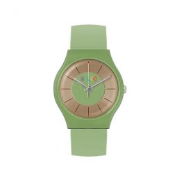 Trinity Rose Dial Green Leatherette Watch