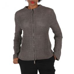 Grey Knit-Jacquard Jacket, Brand Size 52 (US Size 18)