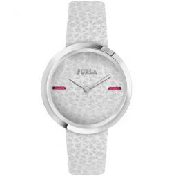 My Piper White Dial White Leather Ladies Watch