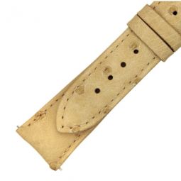 21 MM Matte Ivory Ostrich Leather Strap