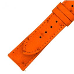 21 MM Matte Tangerine Ostrich Leather Strap