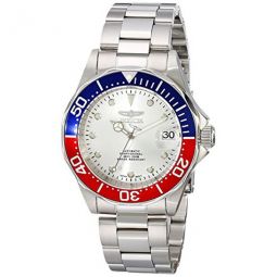 Pro Diver Automatic Silver Dial Stainless Steel Pepsi Bezel Mens Watch