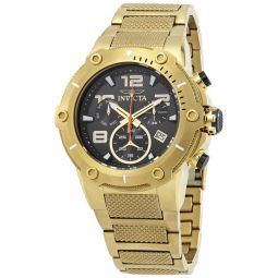Speedway Chronograph Black Dial Gold Ion-plated Mens Watch