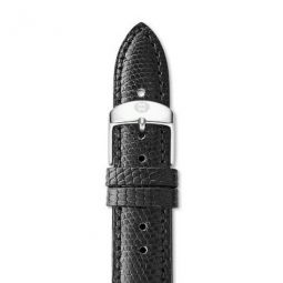 Deco Mid Ladies 16 mm Black Lizard Leather Watch Strap