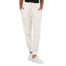 Ladies White Quilted Track Pants, Brand Size 46