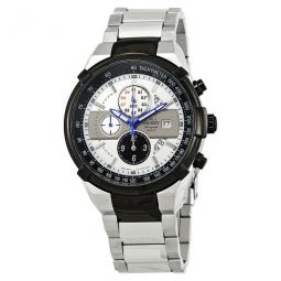 Leader Chronograph Silver Dial Mens Watch