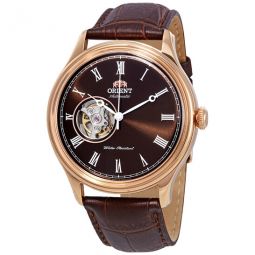 Open Heart Automatic Dark Brown Dial Mens Watch
