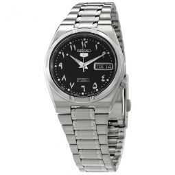 5 Automatic Black Arabic Dial Stainless Steel Mens Watch