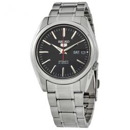 5 Automatic Black Dial Stainless Steel Mens Watch