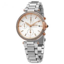 Chronograph Crystal White Dial Ladies Watch