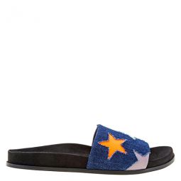Ladies Loafer Slides Denim Stars, Brand Size 35 ( US Size 5 )
