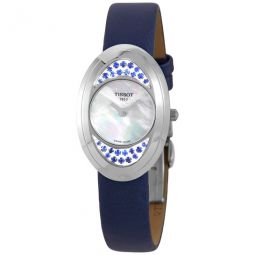 Precious Flower Mother of Pearl Blue Sapphire Ladies Watch