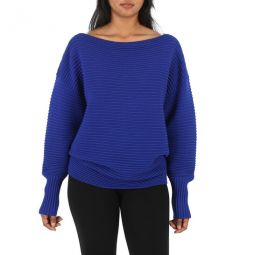 Ladies Sweaters Blue One Shoulder Sweater, Brand Size 2