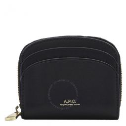 Black Leather Demi-Lune Mini Compact Wallet