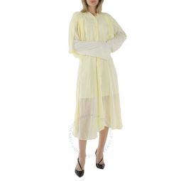 Ladies Pale Yellow Layered Long Sleeve Dress, Brand Size 38 (US Size 4)