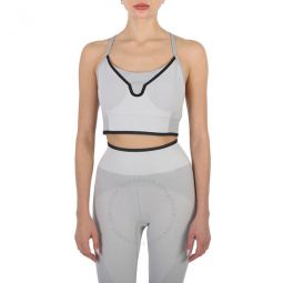 Ladies Grey / White / Black Truestrength Seamless Sports Bra, Size X-Large