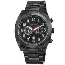 Akribos Black Dial Chronograph Black PVD Stainless Steel Mens Watch