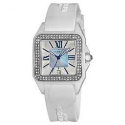 Akribos Mother of Pearl Dial White Ceramic Ladies Watch