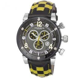 Explorer Chronograph Steel Black and White Checkered Leather Strap Watch