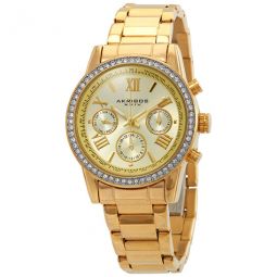 Glimmer Gold Tone Dial Ladies Multifunction Watch