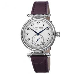 White Dial Purple Leather Ladies Watch