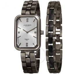 Quartz Silver Dial Ladies Watch and Bracelet Set