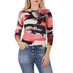 Torn Rose Long Sleeve Sweater, Size X-Small