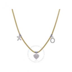 Yellow Chain Expressions of Love XO Charm Necklace with 14kt Gold & Diamonds