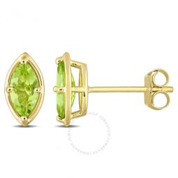 4/5 CT TGW Marquise Peridot Stud Earrings in 14k Yellow Gold