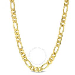 5.5mm Figaro Chain Necklace In Yellow Plated Sterling Silver, 18 In