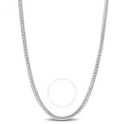 Foxtail Chain Necklace In Sterling Silver, 24 In