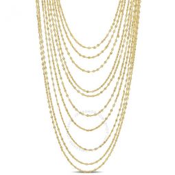 Multi-Strand Chain Necklace In Yellow Plated Sterling Silver, 18 In