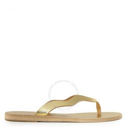 Ladies All Gold Laconia Leather Thong Sandals, Brand Size 35 ( US Size 5 )