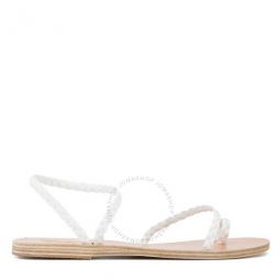 Ladies Off White Eleftheria Flat Sandals, Brand Size 37 ( US Size 7 )