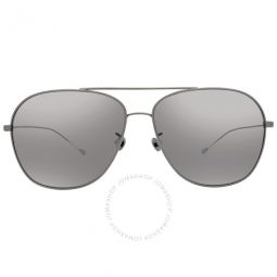 X Linda Farrow Silver Mirror Pilot Unisex Sunglasses
