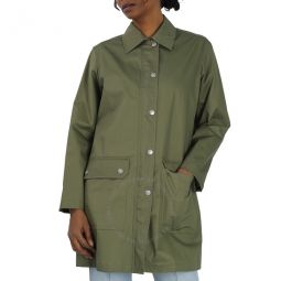 Ladies Khaki Brigitte Mac Straight-Cut Jacket, Brand Size 34 (US Size 2)