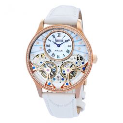 Broadway Automatic White Dial Ladies Watch