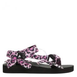 Ladies Leopard Pink Trekky Sandals, Brand Size 35 ( US Size 5 )