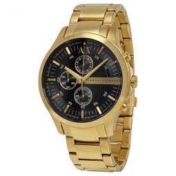 Black Dial Chronograph Gold-plated Unisex Watch