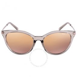 Grey Mirror Rose Gold Cat Eye Ladies Sunglasses