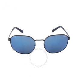 Mirror Blue Geometric Mens Sunglasses
