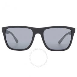 Mirrored Black Square Mens Sunglasses