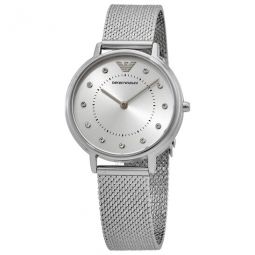 Quartz Crystal Silver Dial Ladies Watch