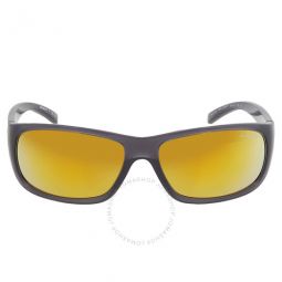 UKA-UKA Brown Orange 24K Iridium Rectangular Mens Sunglasses