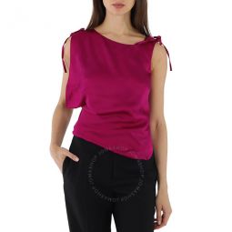Ladies Purple Cowl Neck Satin Top, Brand Size 36 (US Size 2)